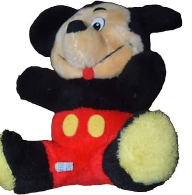 Disney's Vintage Mickey Mouse 10 Inch Plush No Gloves Made In Taiwan