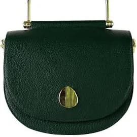 Genuine Leather Crossbody Bag with Gold Hardware