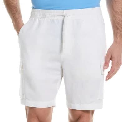 Cubavera Men's 8" Drawstring Linen Cargo Shorts
