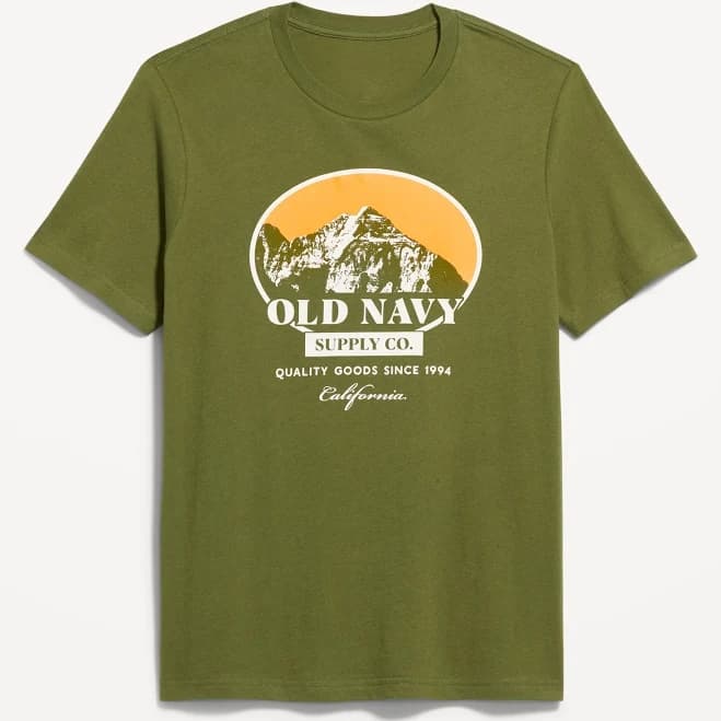 Old Navy Men's Crew-Neck Logo- Graphic T-Shirt