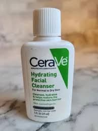 CeraVe Hydrating Facial Cleanser For Normal To Dry Skin 1 Fl Oz Non-Comedogenic
