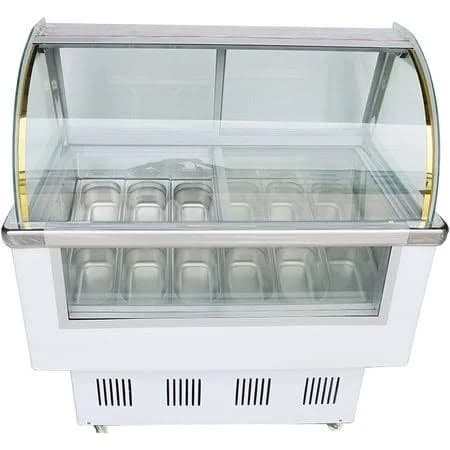 Commercial Hard Ice Cream Showcase Gelato Refrigerator Display Cabinet Freezer Refrigeration Machine