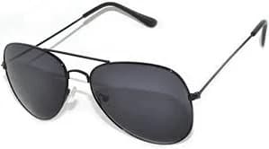 Aviator Sunglasses - Black Metal Frame / Smoke Lens