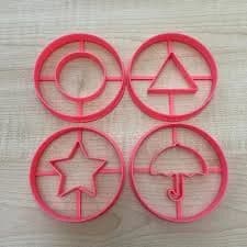 Games Dalgona Shape Cookie Cutter Set- Circle, Triangle, Star and Umbrella
