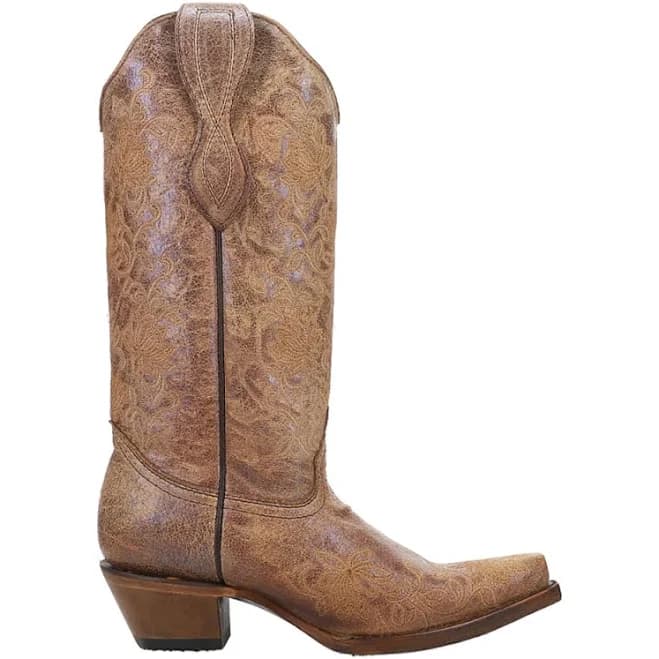 Circle G Women's Brown Floral Embroidery Western Boots