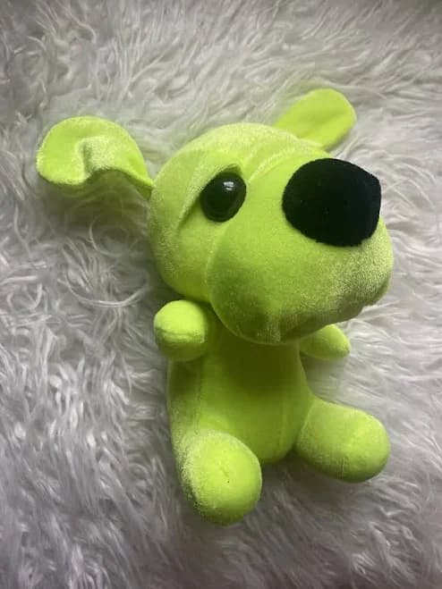 Vintage Toy Factory Plush Yellow Neon Green Dog Carnival Prize Big