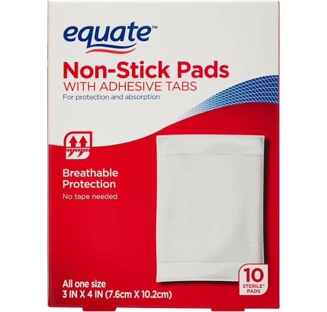 Equate Non-Stick Pads with Adhesive Tabs