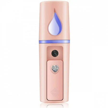 Nano Facial Steamer Mist Spray Eyelash Extensions Cleaning Pores Water SPA Moisturizing Hydrating Face Sprayer USB Rechargeable, Size: One size, Pink