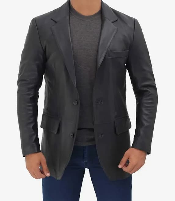 Lambksin Men's Premium Leather Blazer