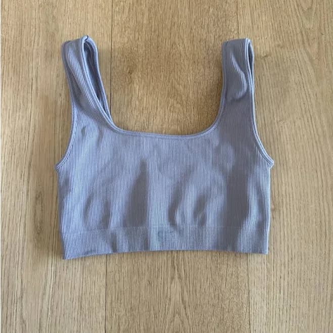 Set Active Ribbed Sports Bra Crop Top