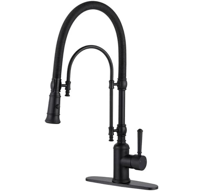 IVIGA 2-Functions Single Handle Gooseneck Pull Down Sprayer Kitchen Faucet