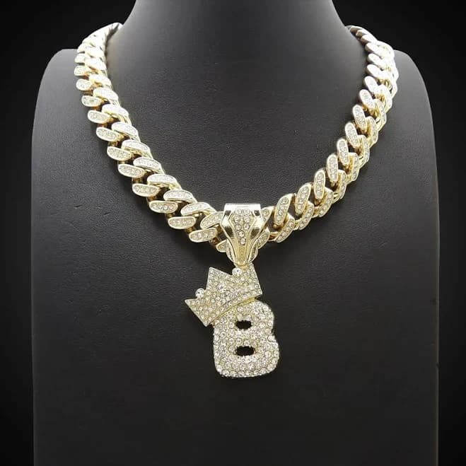 Helloice Iced Crown A-Z Letter Pendant