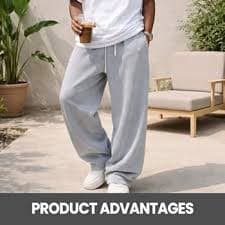 Men's Athletic Sweatpants - Gray Straight-Leg Joggers, Casual Loose Workout Sweats with Sizes, Grey, M : Amazon.ae: Fashion