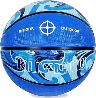 Kids Toddler Youth Adult Size (3~7) Basketball Thickened Rubber or Leather Small Mini Basketball Soft Touch in & Outdoor Wear Resistant Basketball for Boys Girls Basketball Gifts (Deflated)