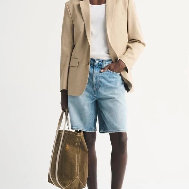 Abercrombie & Fitch Men's Baggy Denim Shorts