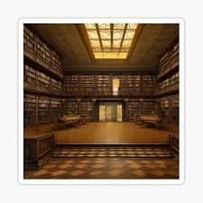 Vintage Abandoned Library 3" Sticker by sadconfusedmoon | Redbubble