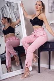 Paperbag Waist Tie Up Hem Jeans | website