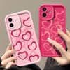 Korea Cute Pink Love Heart Folds Glossy Phone Case For Iphone 14 13 12 11 Pro Max X Xs Xr Lovely Y2k Shockproof Soft Cover Funda Buy cheaply on Joom