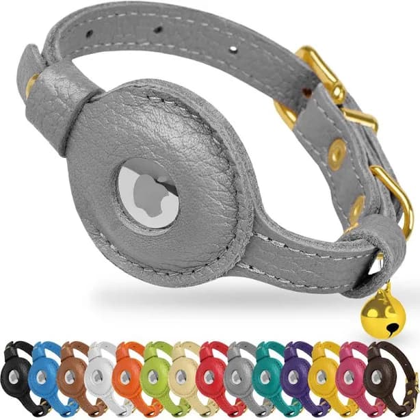 Oopsdoggy Leather AirTag Cat Collar