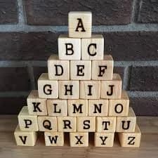 Wood Alphabet Blocks / Wood Blocks / Alphabet Blocks / Natural Wood Blocks / ABC Blocks