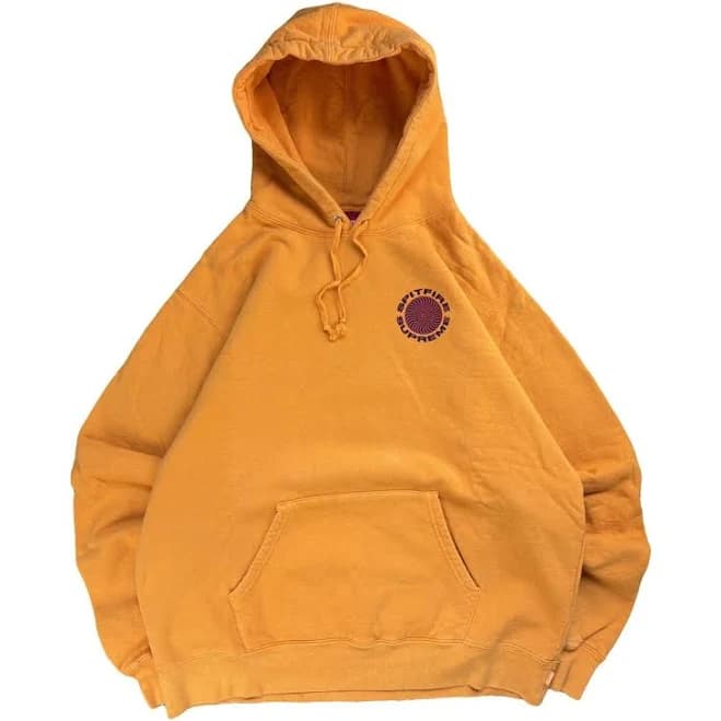 Supreme Spitfire Classic Swirl Hoodie Orange Cotton Size XL