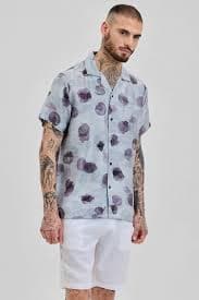 Buy Light blue abstract box fit shirt light for men online in India