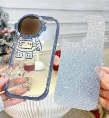 Amazon.com: QoKcoahn Astronaut Hidden Stand Phone Case for iPhone 13 Pro Max,Cute Astronaut Lens Camera Protector Kickstand Luxury Glitter Bling 6D Electroplated Clear Soft TPU Protector for Men Women Blue : Cell