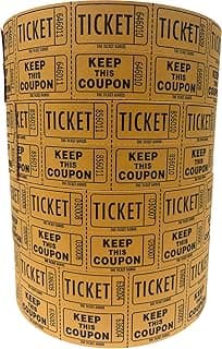The Ticket Gurus-Raffle Tickets - 4 Orange Rolls of 2000 Double Tickets) 8,000 Total 50/50 Raffle Tickets