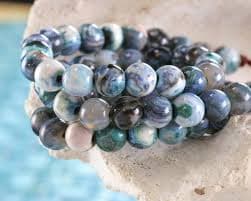 Stormy Seas Line Agate Round 6mm