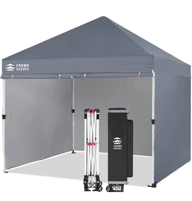 Crown Shades 10x10 Commercial Pop Up Canopy Tent with 4 Removable Sidewalls