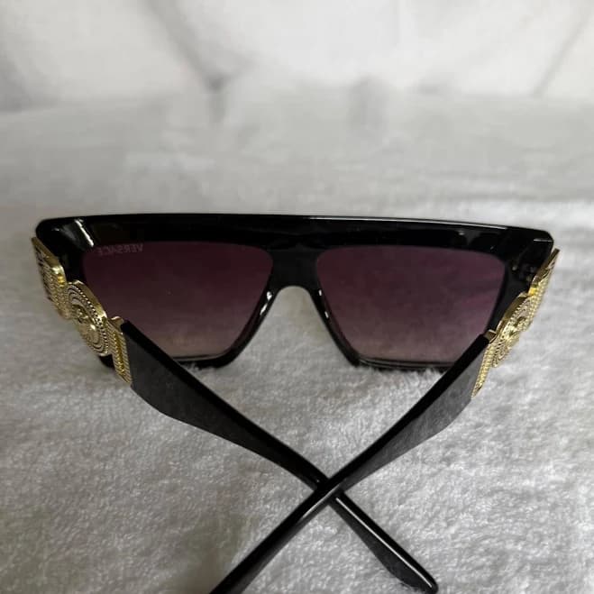 Oversized Square Sunglasses Black Frame Gradient Lens Luxury Designer
