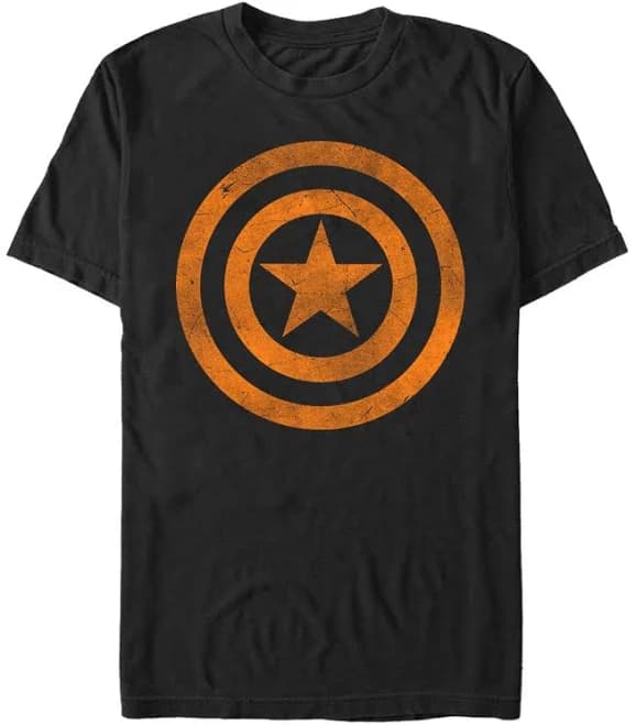 Marvel Captain America Distressed Shield Logo Short Sleeve T-Shirt