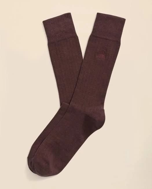 Brooks Brothers Men's Cotton Blend Ribbed Socks