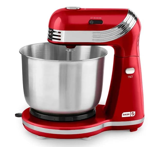 Dash Everyday 3-qt Stand Mixer with Beaters,Red
