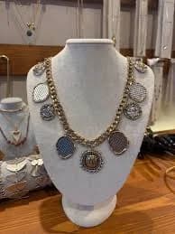 Statement Gold Medallion Necklace - Vintage Inspired Chunky Chain