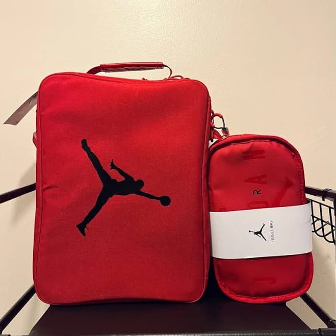 Jordan Bags | Nike Jordan Shoebox Bag Traveling Zipper Gym Red Bag & Jordan Clutch Travel Bag | Color: Red | Size: Os | Pm-82820271's Closet