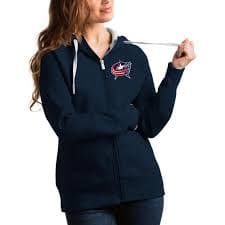 Antigua Columbus Blue Jackets Team Victory Full-Zip Hoodie | Academy