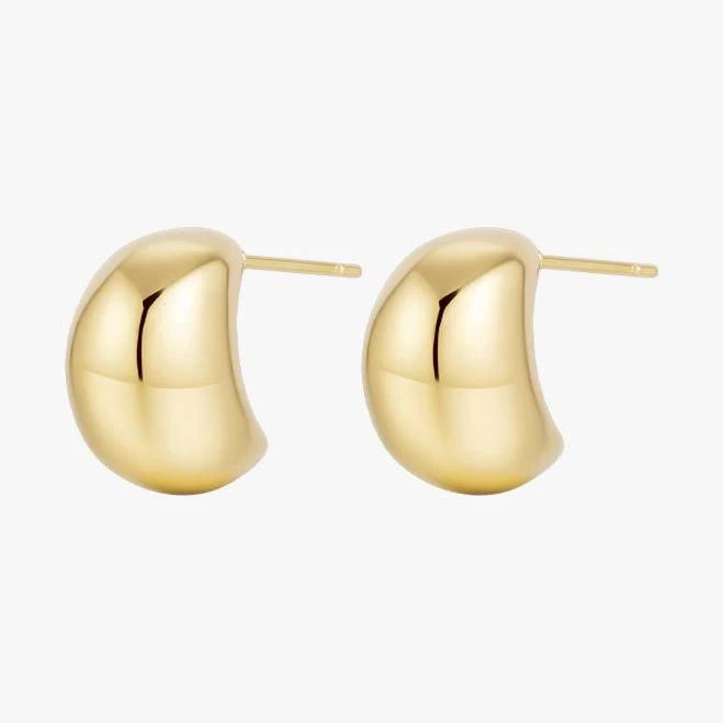 Polished Silver Dome Stud Earrings