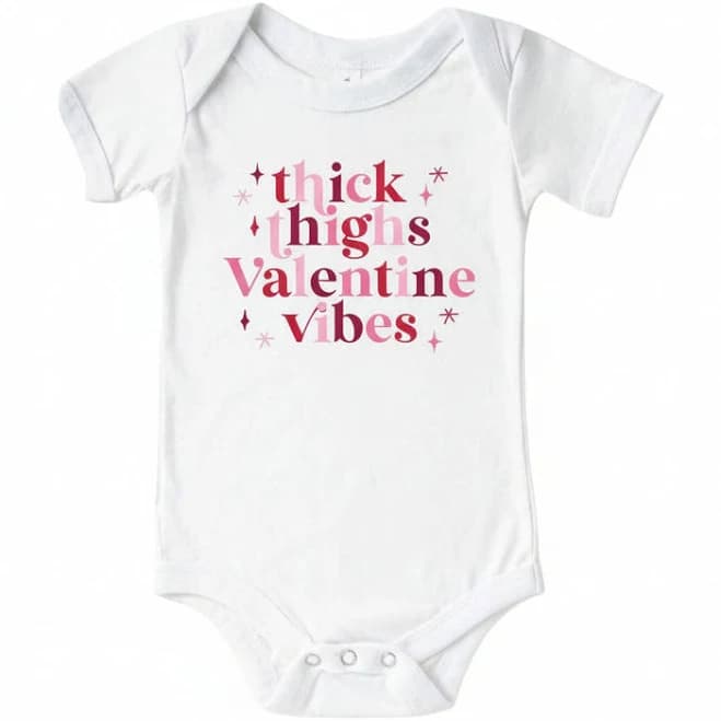 Thick Thighs Valentine Vibes Graphic Bodysuit