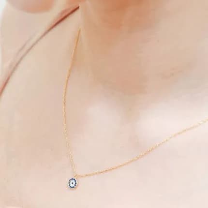 925 Sterling Silver Evil Eye Pendant Chain Necklace