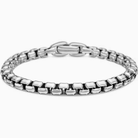 David Yurman Men's Sterling Silver Box Chain Bracelet