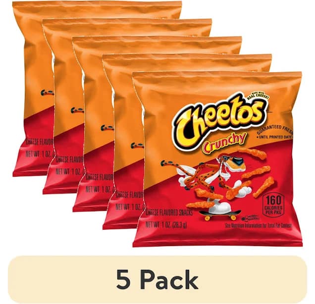 (5 pack) Cheetos Crunchy Cheese Flavored Snacks 1 oz Bag