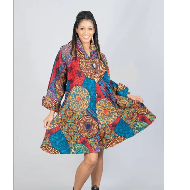 Ankara Tunic Midi Dress multi