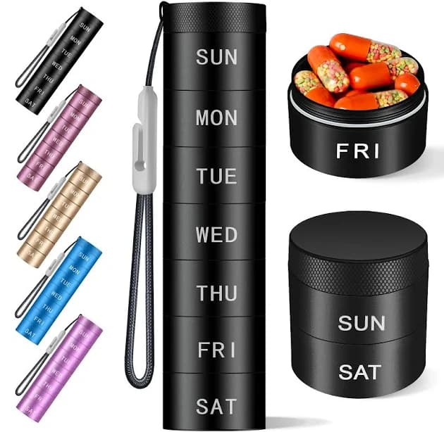 Aluminium Travel Pill Organizer
