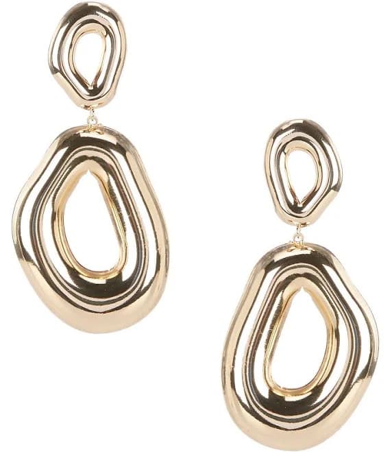 Anna Ava Organic Double Oval Drop Earrings