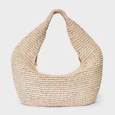 Universal Thread Straw Crescent XL Tote Handbag