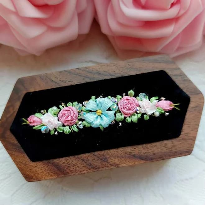 Wedding embroidery ring box, Ring box for wedding ceremony 2 rings, engagement ring box, wooden ring holder