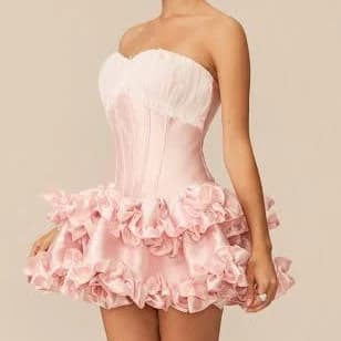 So Loving Ruffled Corset Mini Dress