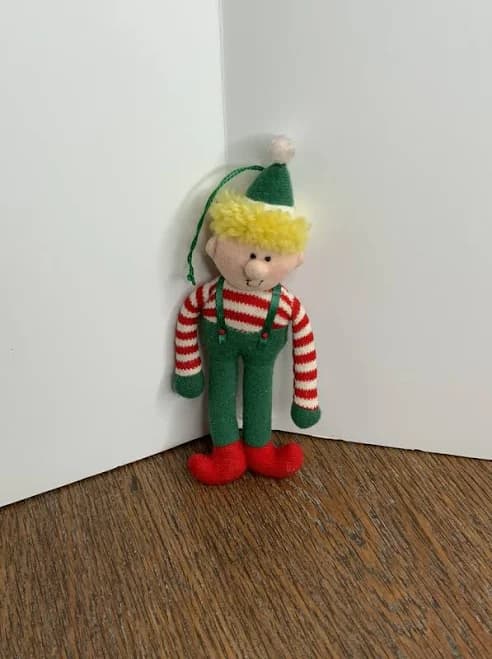 Christmas Boy Santa’s Helper Elf Plush 6” Hanging Holiday Ornament