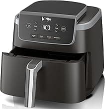 Ninja Air Fryer with Air Crisp | 5 QT Capacity fits up to 4lbs of Fries | 4-in-1 Pro Air Fry, Roast, Reheat, Dehydrate | 400°F Max Temp | 1750 Watts | W/Nonstick Basket & Crisper Plate | Grey | AF141